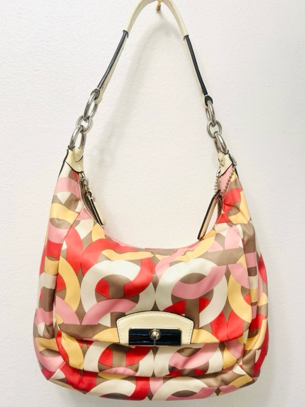 2013 Coach Kristin Multicolor Op-art Hobo Bag